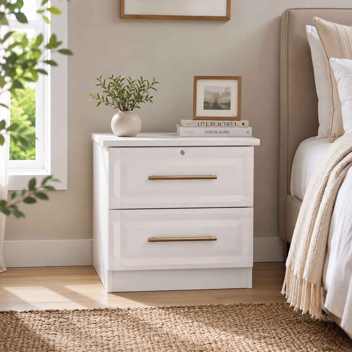 Faye 2 Drawer Locker with Lock