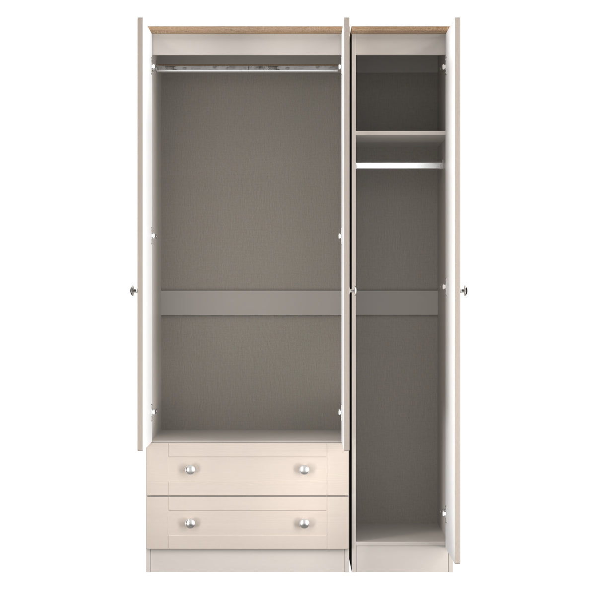 Sussex Triple Mirror 2 Drawer Robe