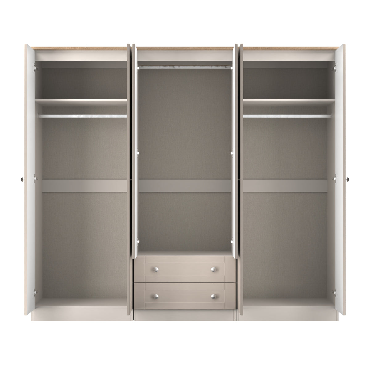 Sussex Tall 6 Door 2 Drawer Mirror Robe