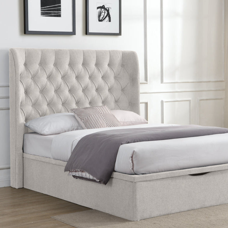 Clara Storage Bed - Beige