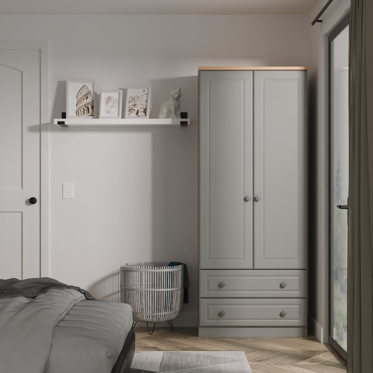 Norfolk 2ft 6in 2 Drawer Robe
