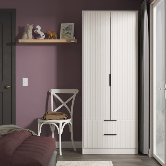 Fluted 2 Drawer Wardrobe