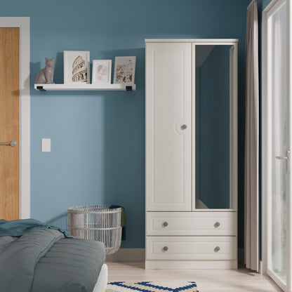 Pembroke Tall 2ft 6in 2 Drawer Mirror Robe