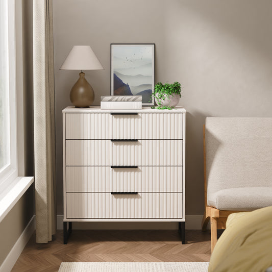 Fluted 4 Drawer Chest