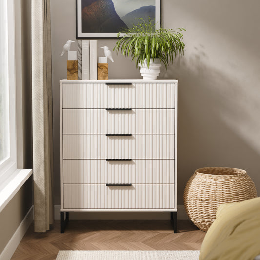 Fluted 5 Drawer Chest