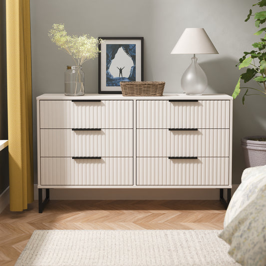 Fluted 6 Drawer Midi