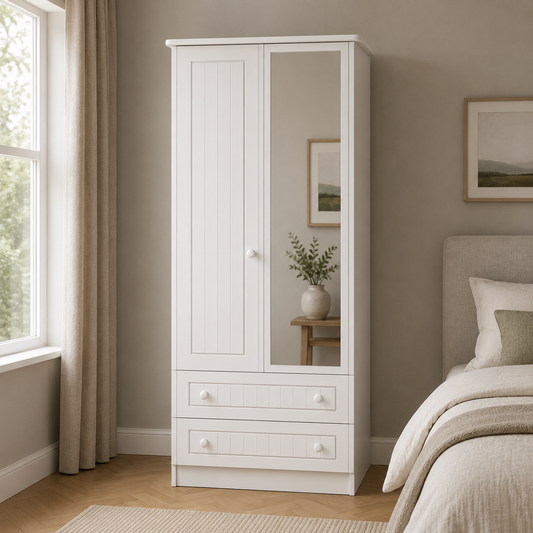 Warwick 2ft 6in 2 Drawer Mirror Robe