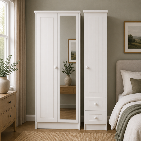 Warwick Tall Triple Mirror + Drawer Robe