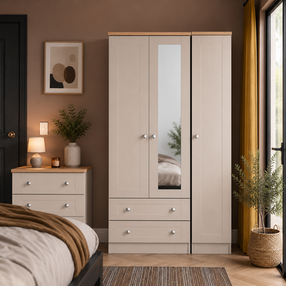 Sussex Triple Mirror 2 Drawer Robe