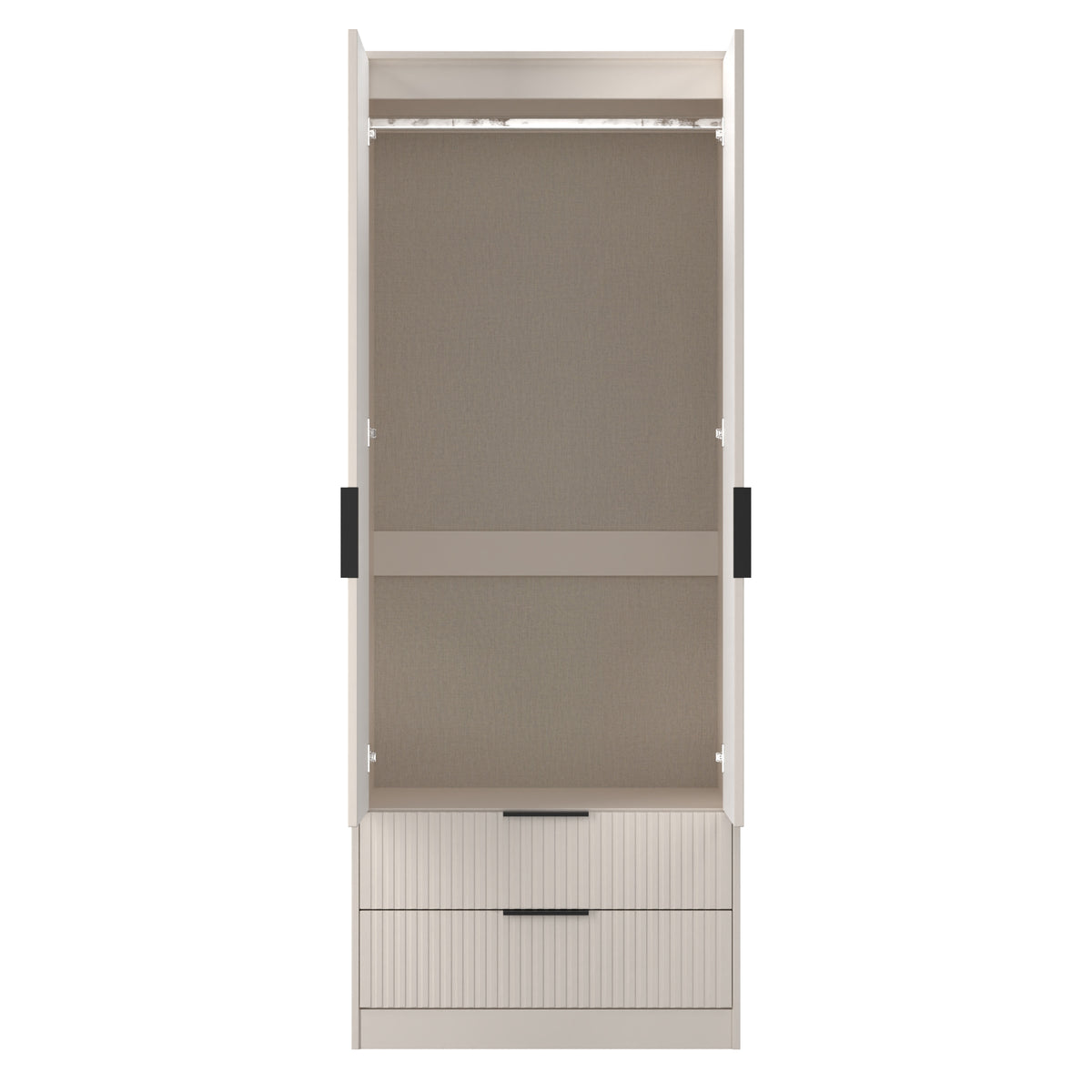 Fluted 2 Drawer Wardrobe