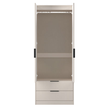 Fluted 2 Drawer Wardrobe