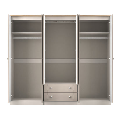 Sussex Tall 6 Door 2 Drawer Mirror Robe