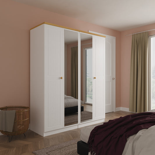 Warwick 4 Door 2 Mirror Wardrobe