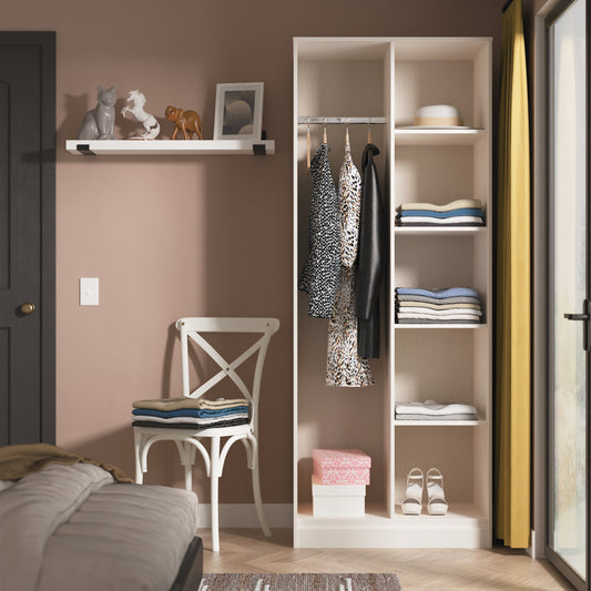 Fluted Open Shelf Wardrobe